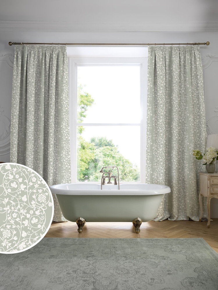 Historic Royal Palaces Sage Tudor Trail Made To Measure Curtains - Image 1 of 10 Historic Royal Palaces Sage Tudor Trail Made To Measure Curtains - Image 1 of 10