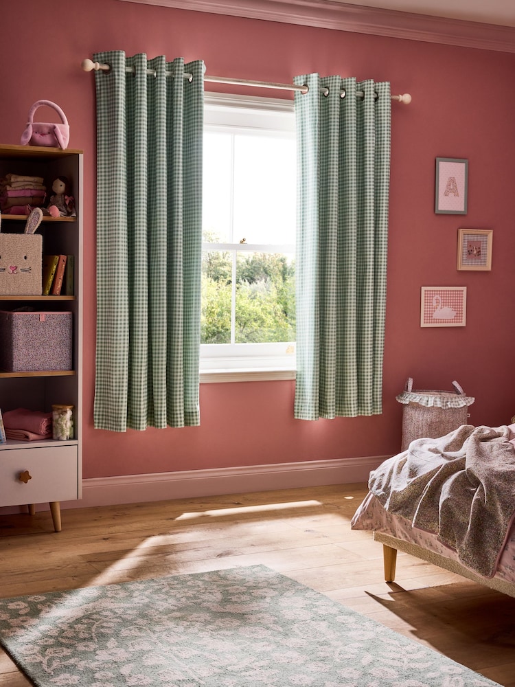 Jojo Maman Bébé Gingham Blackout Lined Curtains - Bild 2 von 6 Jojo Maman Bébé Gingham Blackout Lined Curtains - Bild 2 von 6