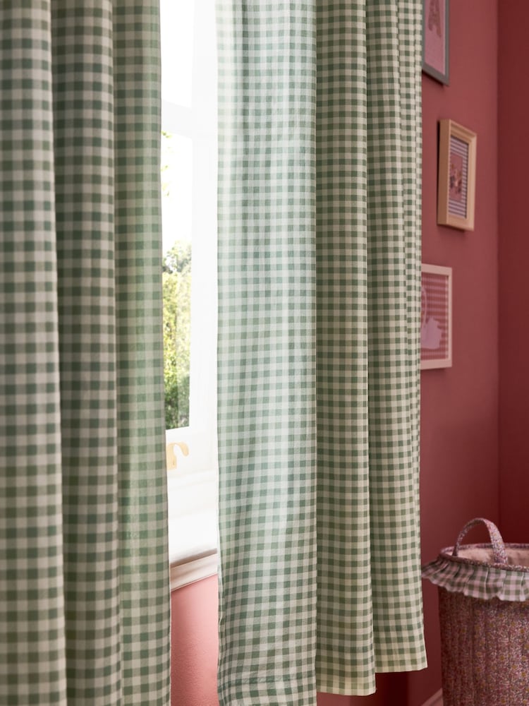 Jojo Maman Bébé Gingham Blackout Lined Gardiner - Bilde 5 av 5 Jojo Maman Bébé Gingham Blackout Lined Gardiner - Bilde 5 av 5