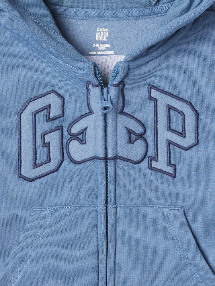 Sudadera con capucha y cremallera con logo vintage de Gap (recién nacido-24 meses) - Imagen 3 de 3