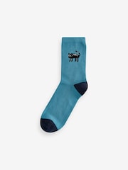 Blue/Grey Cats Ankle Socks 4 Pack - Image 2 of 5