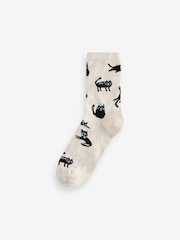 Blue/Grey Cats Ankle Socks 4 Pack - Image 3 of 5