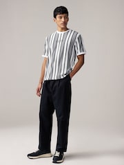 Grey/White Smart Vertical Stripe T-Shirt - Image 4 of 7