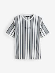 Grey/White Smart Vertical Stripe T-Shirt - Image 5 of 7