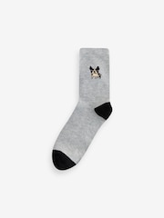 Black/Grey Dogs Ankle Socks 4 Pack - Image 4 of 5