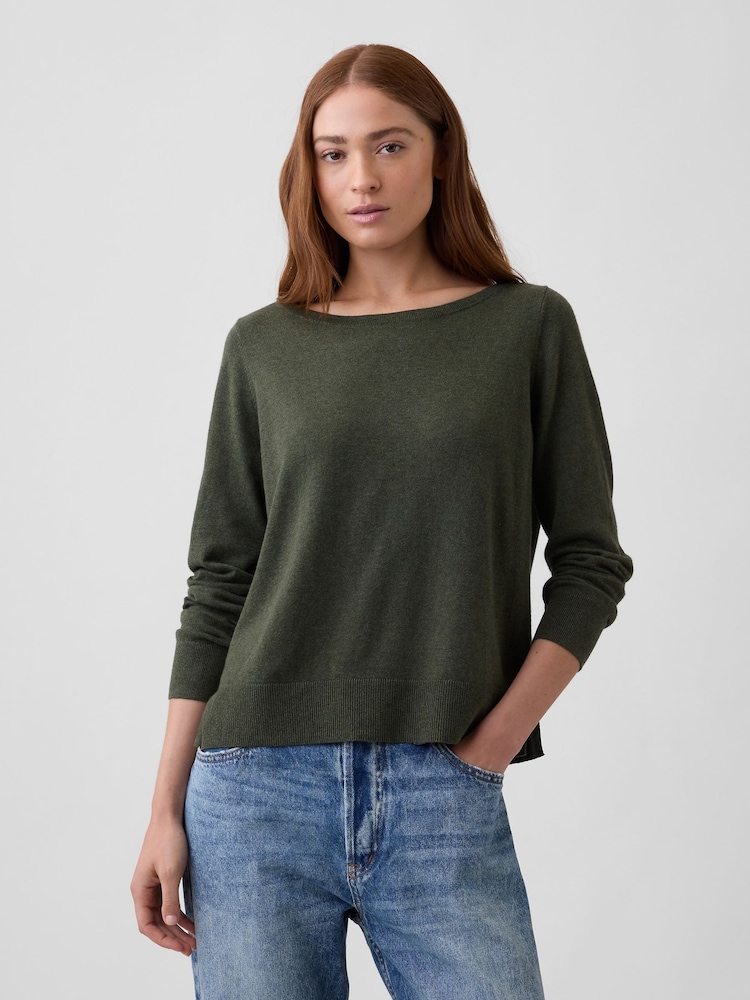 Verde - Gap Relaxed Jersey Boatneck Jumper - Imagen 1 de 5 Verde - Gap Relaxed Jersey Boatneck Jumper - Imagen 1 de 5