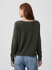 Verde - Gap Relaxed Jersey Boatneck Jumper - Imagen 2 de 5