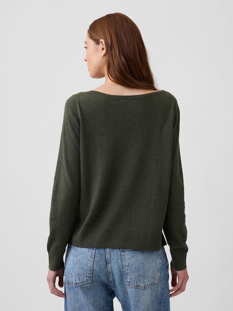 Verde - Gap Relaxed Jersey Boatneck Jumper - Imagen 2 de 5 Verde - Gap Relaxed Jersey Boatneck Jumper - Imagen 2 de 5