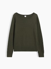 Verde - Gap Relaxed Jersey Boatneck Jumper - Imagen 4 de 5