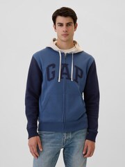 Gap Blue Logo Colourblock Zip Hoodie - Image 1 of 4