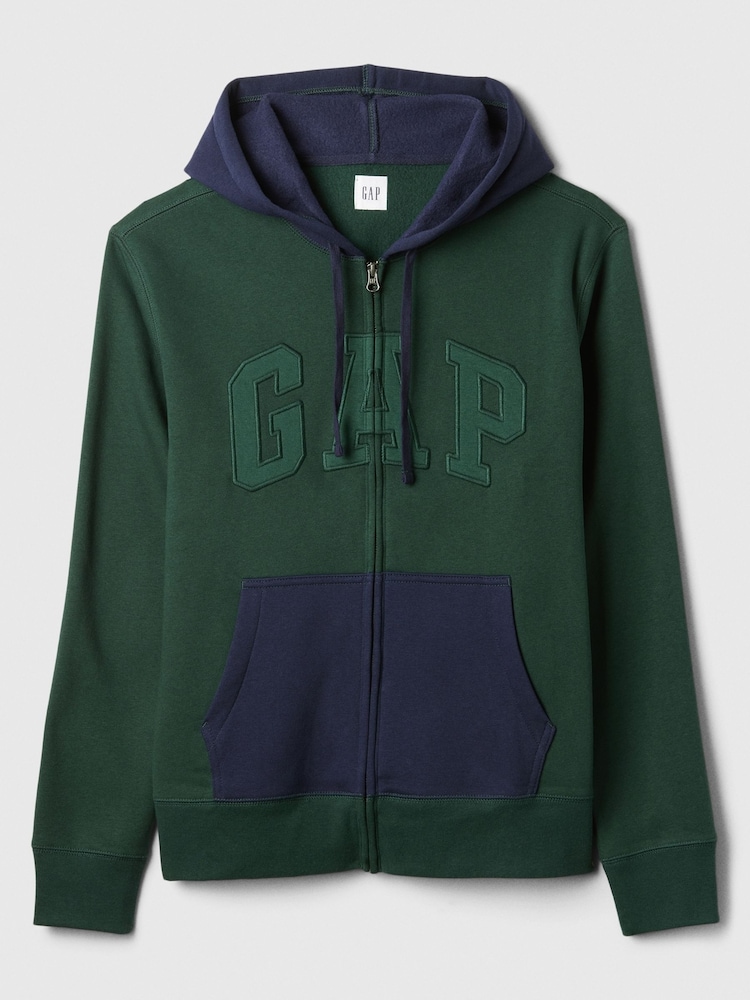 Gap Green Logo Colourblock Zip Hoodie - Image 4 of 4 Gap Green Logo Colourblock Zip Hoodie - Image 4 of 4