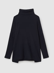 Reiss Navy Sophia Drop-Shoulder Roll Neck Jumper - Image 2 of 6