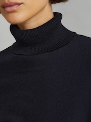Reiss Navy Sophia Drop-Shoulder Roll Neck Jumper - Image 4 of 6