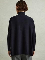 Reiss Navy Sophia Drop-Shoulder Roll Neck Jumper - Image 5 of 6