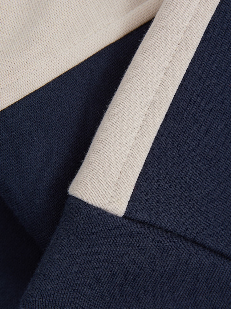 Reiss Navy Cara 9-13 yrs Cotton Blend Colourblock Hoodie and Joggers Set - Image 4 of 5