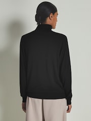 LES 100 CIEL Black Reiss | Les 100 Ciels Noble-Wool Roll-Neck Jumper - Image 4 of 6