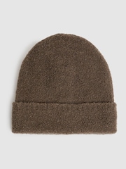 Reiss Taupe Abby Alpaca Blend Bouclé Beanie - Image 1 of 4