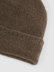 Reiss Taupe Abby Alpaca Blend Bouclé Beanie - Image 4 of 4