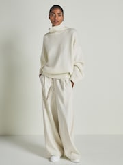 LES 100 CIEL Cream Reiss | Les 100 Ciels Wool and Cashmere Jumper - Image 3 of 6