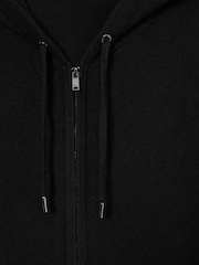 Reiss Black Lindo Wool and Cashmere Zip-Through Hoodie - Image 6 of 6