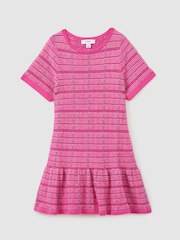 Reiss Pink Shona 9-13 yrs Cotton Blend Checked Smocked Dress - Image 2 of 4