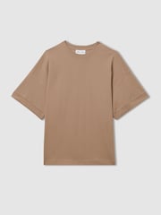Camel - LES 100 CIEL Reiss | Les 100 Ciels Cotton-Blend Jersey T-Shirt - Bild 2 von 5