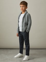 Reiss Steel Blue Eastbury 3-9 yrs Slim Fit Tapered Chinos - Image 3 of 4