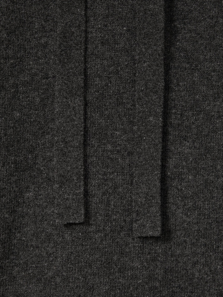 Reiss Charcoal Charlie Wool-Cashmere Drawstring Hoodie - Image 7 of 7