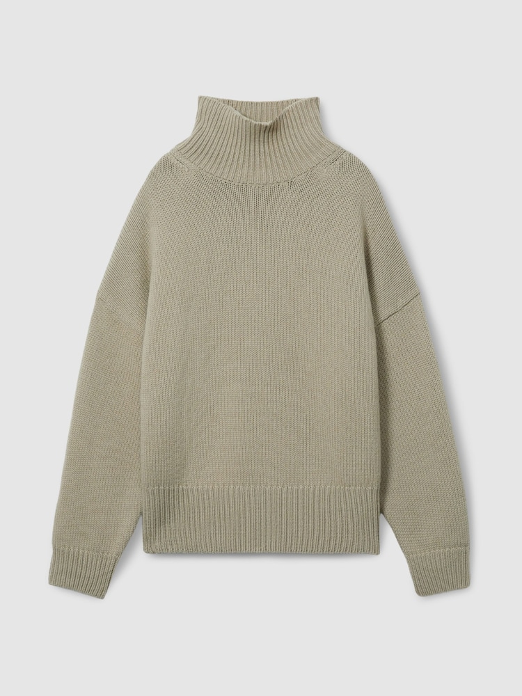 LES 100 CIEL Khaki Reiss | Les 100 Ciels Wool and Cashmere Jumper - Image 2 of 5
