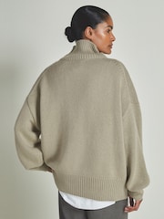 LES 100 CIEL Khaki Reiss | Les 100 Ciels Wool and Cashmere Jumper - Image 3 of 5