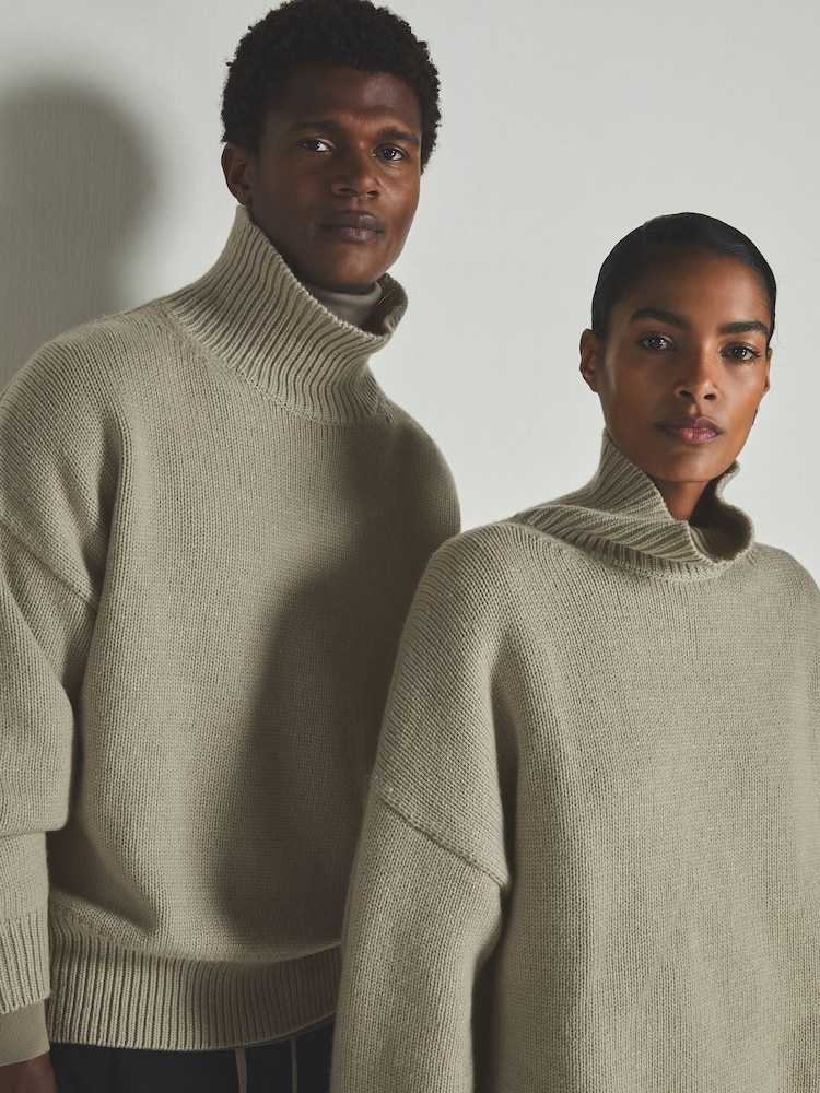 LES 100 CIEL Khaki Reiss | Les 100 Ciels Wool and Cashmere Jumper - Image 5 of 5