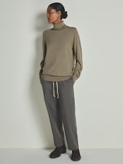 LES 100 CIEL Mink Marl Reiss | Les 100 Ciels Noble-Wool Roll-Neck Jumper - Image 3 of 5