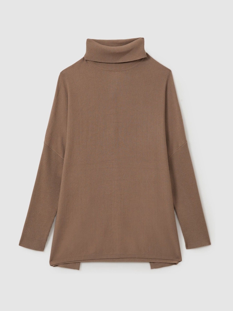 Taupe - Reiss Sophia Drop-Shoulder Roll Neck Jumper - Bild 2 von 5 Taupe - Reiss Sophia Drop-Shoulder Roll Neck Jumper - Bild 2 von 5