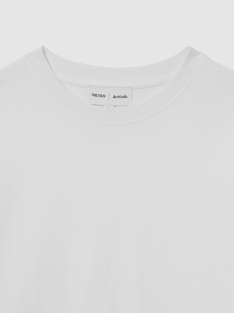 Weiß - LES 100 CIEL Reiss | Les 100 Ciels Cotton-Blend Jersey T-Shirt - Bild 4 von 4