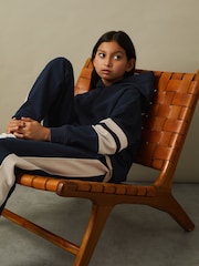 Reiss Navy Cara 4-9 yrs Cotton Blend Colourblock Hoodie and Joggers Set - Image 3 of 5