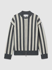LES 100 CIEL Charcoal/Cream Reiss | Les 100 Ciels Wool and Cashmere Cardigan - Image 2 of 5