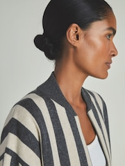 LES 100 CIEL Charcoal/Cream Reiss | Les 100 Ciels Wool and Cashmere Cardigan - Image 3 of 5