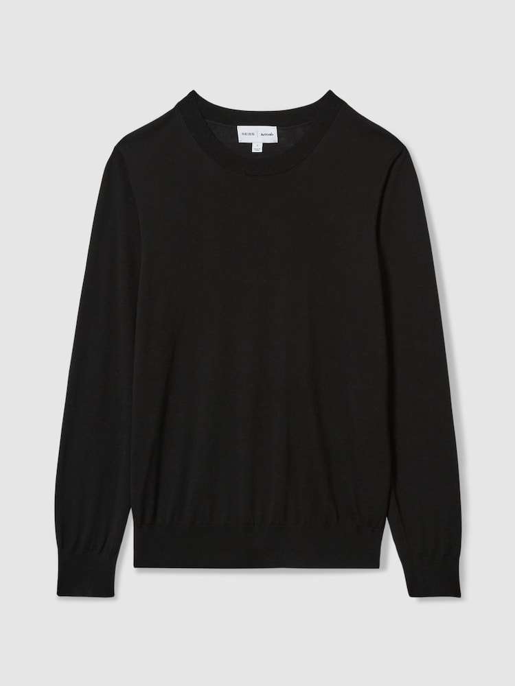 LES 100 CIEL Black Reiss | Les 100 Ciels Noble-Wool Long-Sleeve Jumper - Image 2 of 5