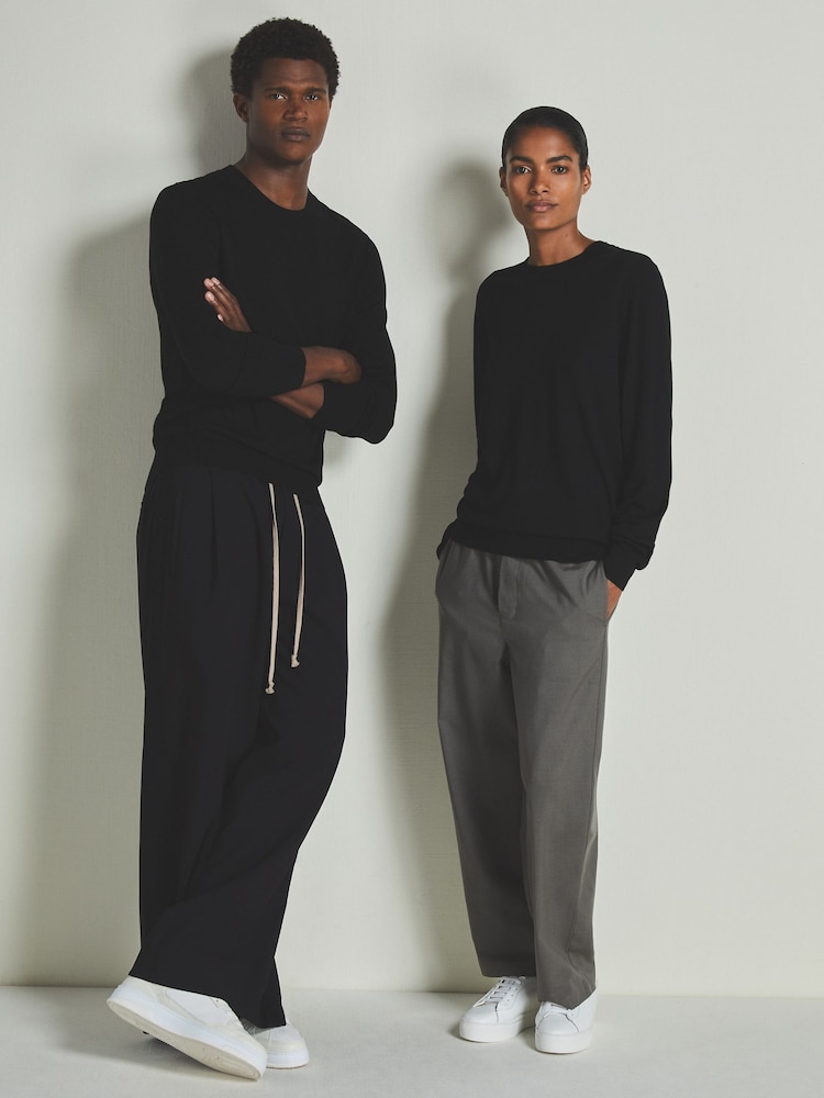 LES 100 CIEL Black Reiss | Les 100 Ciels Noble-Wool Long-Sleeve Jumper - Image 5 of 5