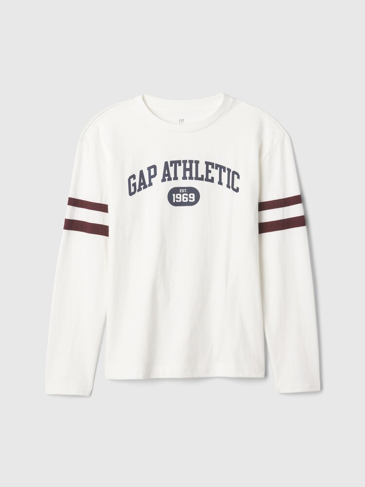 Gap White Athletic Graphic Crew Neck Long Sleeve T-Shirt (4-13yrs) - Image 1 of 3