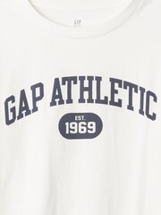 Gap White Athletic Graphic Crew Neck Long Sleeve T-Shirt (4-13yrs) - Image 3 of 3
