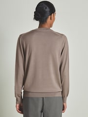 LES 100 CIEL Dark Mink Reiss | Les 100 Ciels Noble-Wool Long-Sleeve Jumper - Image 5 of 7