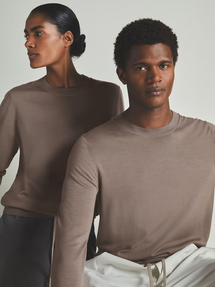 LES 100 CIEL Dark Mink Reiss | Les 100 Ciels Noble-Wool Long-Sleeve Jumper - Image 7 of 7