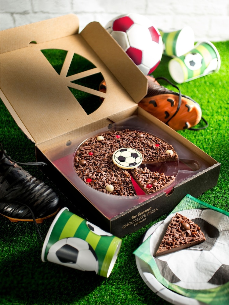 The Gourmet Chocolate Pizza Co Football Blue 7 Inch Chocolate Pizza - Image 1 of 2