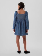 Gap Blue Puff Sleeve Square Neck Denim Dress (4-13yrs) - Image 2 of 4