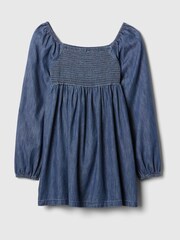 Gap Blue Puff Sleeve Square Neck Denim Dress (4-13yrs) - Image 3 of 4