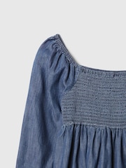 Gap Blue Puff Sleeve Square Neck Denim Dress (4-13yrs) - Image 4 of 4