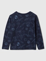 Blau - Gap Graphic Langarm-T-Shirt mit Rundhalsausschnitt (6Monate -5Jahre) - Bild 2 von 3