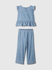 Gap Blue Denim Ruffle Top and Trouser Set (6mths-5yrs) - Image 2 of 2