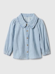 Gap Blue Denim Ruffle Collar Shirt (6mths-5yrs) - Image 1 of 2